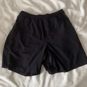 All Black Medium 7” Lululemon pace breaker shorts